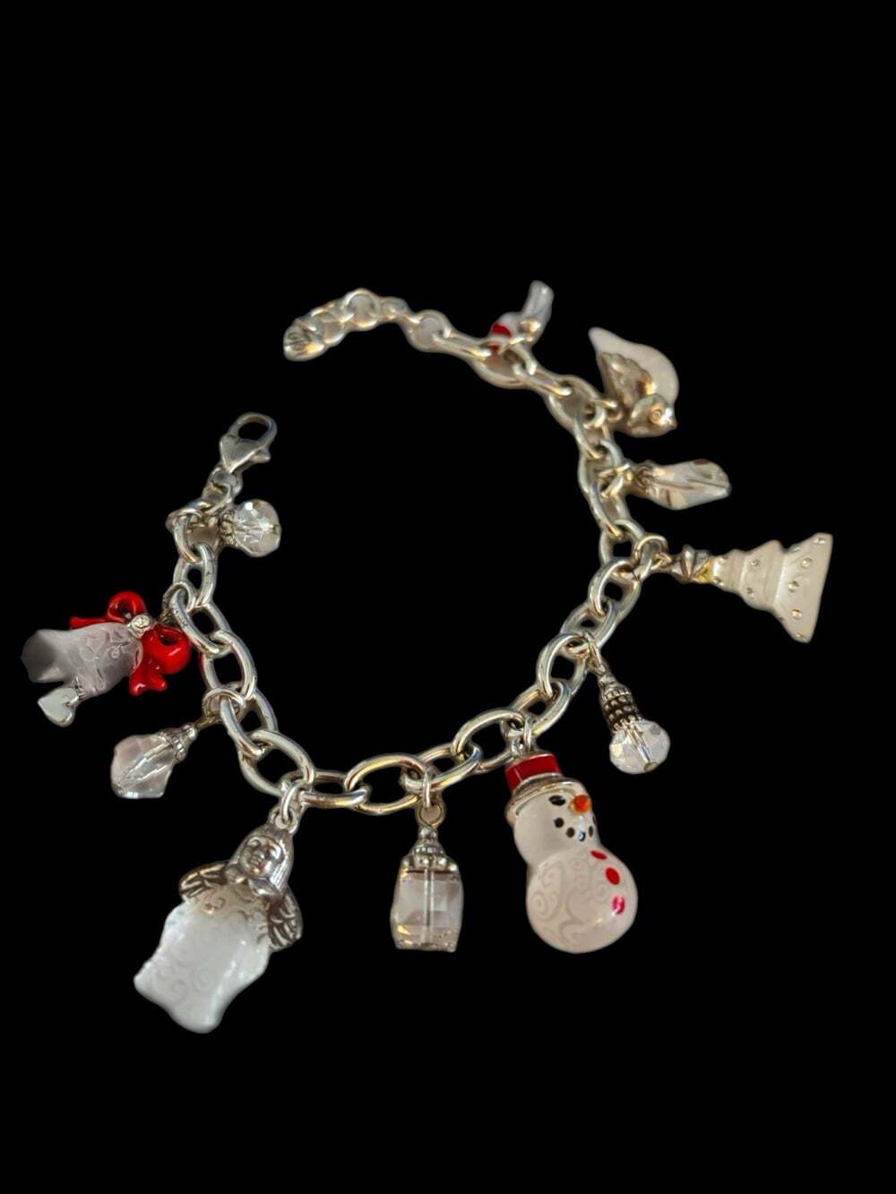 Brighton Frosty Holiday Christmas charm bracelet with 11 charms snowman